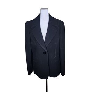 Tahari Jacket Blazer Single Button Workwear Office Business Womens Size 6 Black